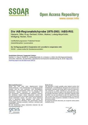 Die IAB-Regionalstichprobe 1975-2001: IABS-R01