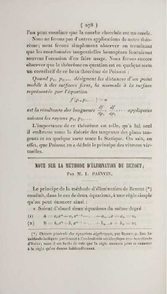 Note sur la méthode d'élimination de Bezout.
