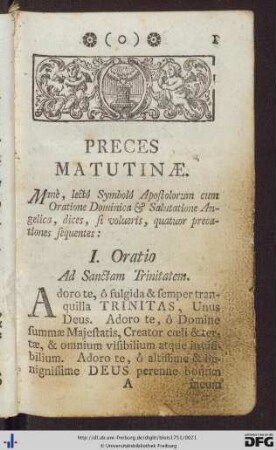 Preces Matutinae.