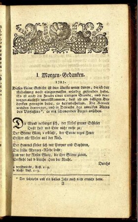 I. Morgen-Gedanken. 1725.