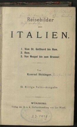 Reisebilder aus Italien