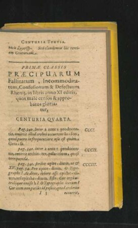Centuria Quarta.