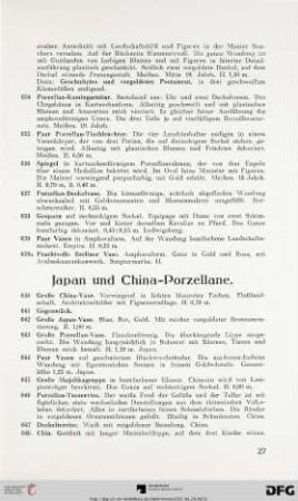 Japan und China-Porzellane (Nr. 640-678)