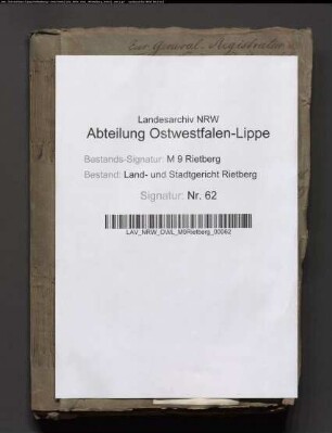 Teilungsrezess Markengründe Dasshorst und Oesternforth bei Rietberg