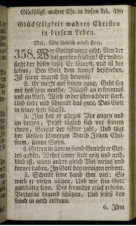 Glückseligkeit wahrer Christen in diesem Leben.