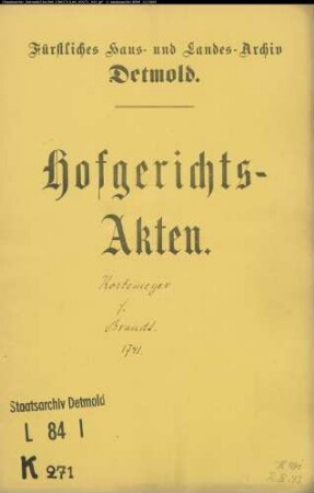 Kortemeyer, Anna Ilsabein in Selsen gegen Anna Sophie Brandt in Hohenhausen - Herausgabe einer Stätte