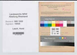 Entnazifizierung Horst Lasch, geb. 10.03.1902 (Lehrer)
