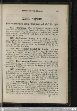XXIII. Abschnitt. Von der Bereitung einiger Getränke und Erfrischungen