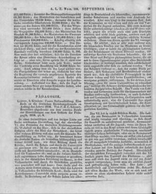 Schwarz, F. H. C.: Unsere Nationalbildung. Leipzig: Göschen 1834