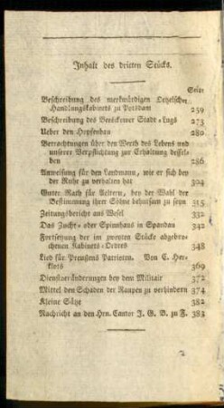 Inhalt des dritten Stücks