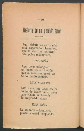 Historia de un perdido amor