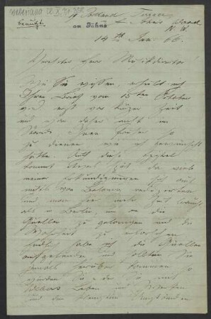 Brief an Friedrich Wilhelm Jähns : 14.01.1866