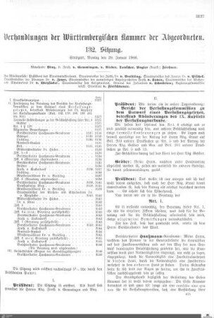 132. Sitzung, Stuttgart, 29.1.1906