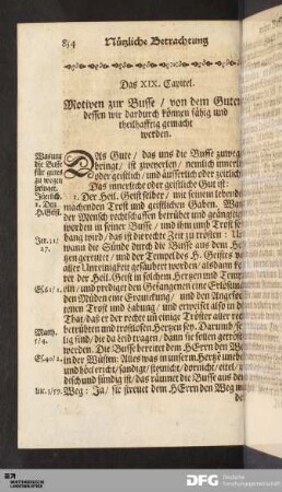 Das XIX. Capitel. Motiven zur Busse / von dem Guten / dessen wir dardurch können fähig und theilhafftig gemacht werden.