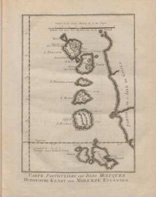 Carte particuliere des isles Moluques. Byzondere kaart der Molukze eylanden