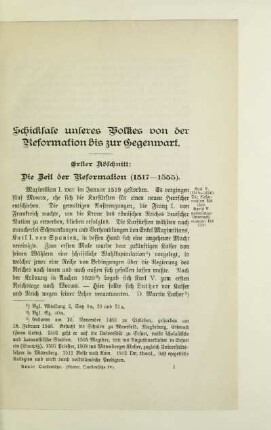Schicksale unseres Volkes von der Reformation bis zur Gegenwart