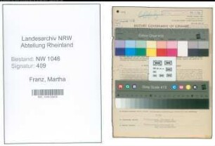 Entnazifizierung Martha Franz , geb. 27.03.1920 (Verwaltungsangestellte)