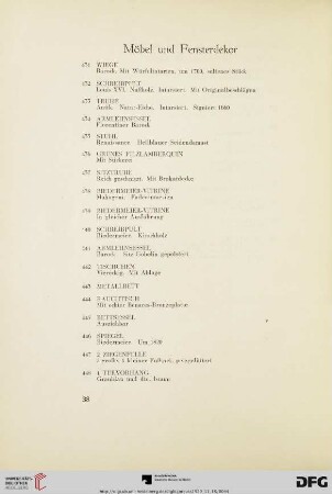 Möbel und Fensterdekor (Nr. 431-547)