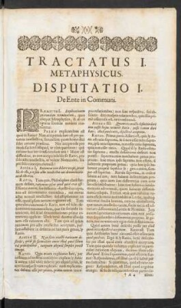 Disputatio I. De Ente in Communi