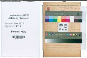 Entnazifizierung Klara Ploenes , geb. 12.10.1902 ()