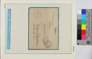 Privat-Feldpostbrief, Schiffsname/Landeinheit: 27. U-Flottille Torpedoboot "Tiger", Feldpostnr. 17072; Frankatur, Mi.-Nr.: [Keine]; Poststempel: a 13 X 43.12; Nebenstempel: Dienststelle Feldpost-Nr. M 17072