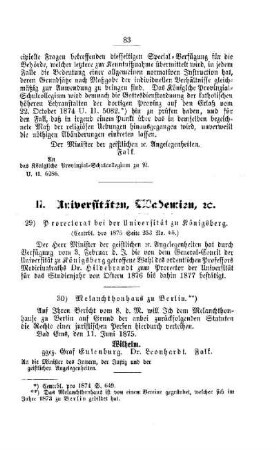 Prorectorat bei der Universität zu Königsberg : [II. Universitäten, Akademien etc.]