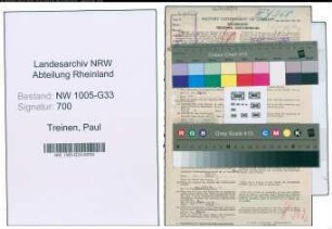 Entnazifizierung Paul Treinen , geb. 01.11.1891 (Lehrer)