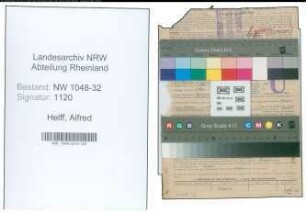 Entnazifizierung Alfred Helff , geb. 06.03.1891 (Angestellter)