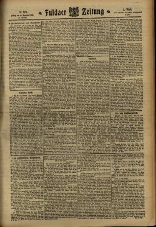 Zweite Ausgabe vom Freitag, den 25. November 1910.