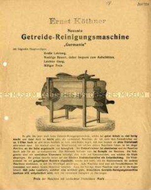 Neueste Getreide-Reinigungsmaschine "Germania"