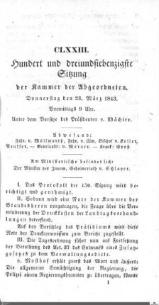 173. Sitzung, Stuttgart, 23.3.1843