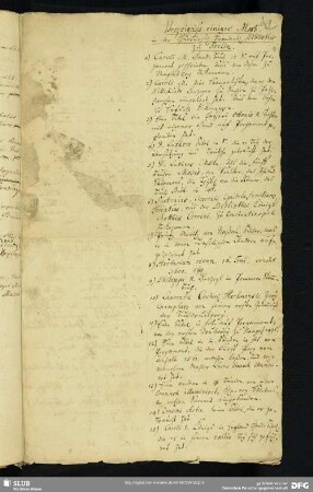 9) Verzeichniß einiger Msst. in der Churfürstl. Brandenb. Bibliothec zu Berlin. 18. Jahrh.