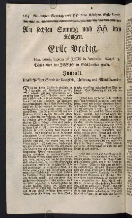 164-178, Am sechsten Sonntag nach H.H. drey Königen