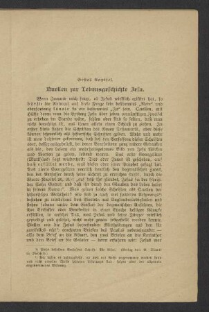 Erstes Kapitel. Quellen zur Lebensgeschichte Jesu