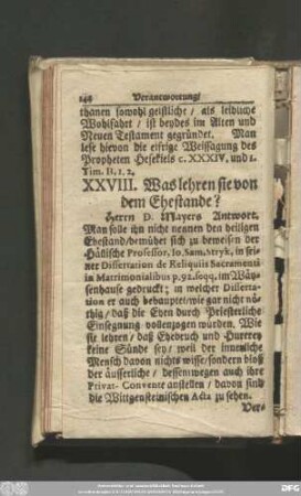 XXVIII. Was lehren sie von dem Ehestande?
