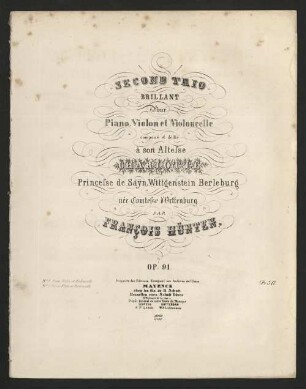 Second trio brillant : op. 91