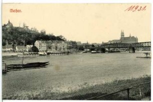 Meißen. Albrechtsburg,Dom,Brücke,Elbe Dampfer Kronprinz
