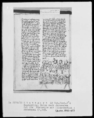 Jean de Mandeville, Reise nach Jerusalem — Abendmahl, Folio 22verso