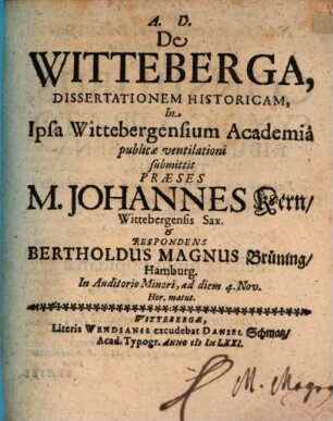 De Witteberga : diss. hist.
