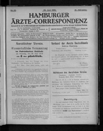 Verband der Aerzte Deutschlands Sektion Hamburg.