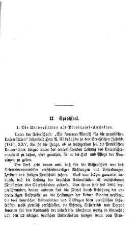 Die Universitäten als Provinzial-Anstalten : Sprechsaal