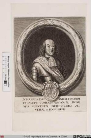 Bildnis Johann, Fürst zu Anhalt-Zerbst (reg. 1642-67)