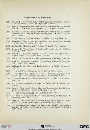 Numismatische Literatur (Nr. 2227-2338)