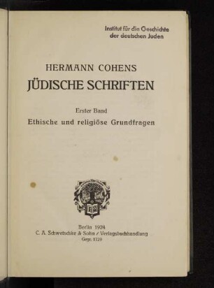 Bd. 1: Ethische und religiöse Grundfragen