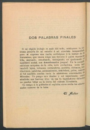 Dos palabras finales
