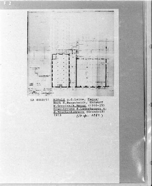 Fagus-Werk, Grundriß der Erweiterung des Lagerhauses und der Trockenkammern