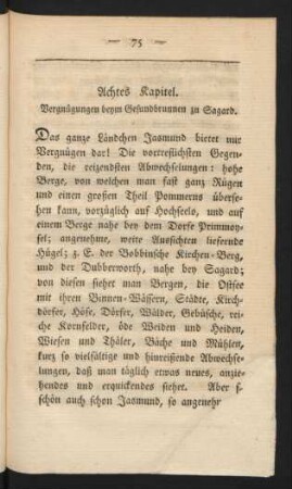 Achtes Kapitel. Vergnügungen beym Gesundbrunnen zu Sagard