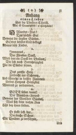 Anhang eines Liedes über die Thränen Christi