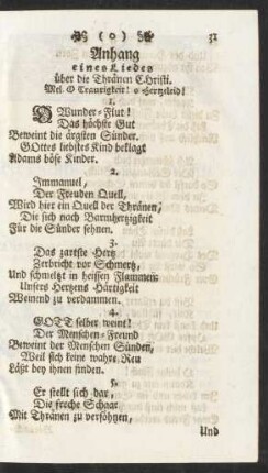 Anhang eines Liedes über die Thränen Christi