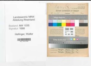 Entnazifizierung Walter Hellinger , geb. 29.03.1905 (Fahrsteiger)
